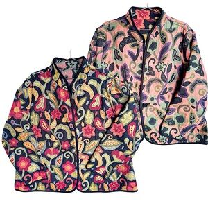 Reversible Tapestry Jacket Bold Multicolor Retro Floral Paisley Jacquard Blazer